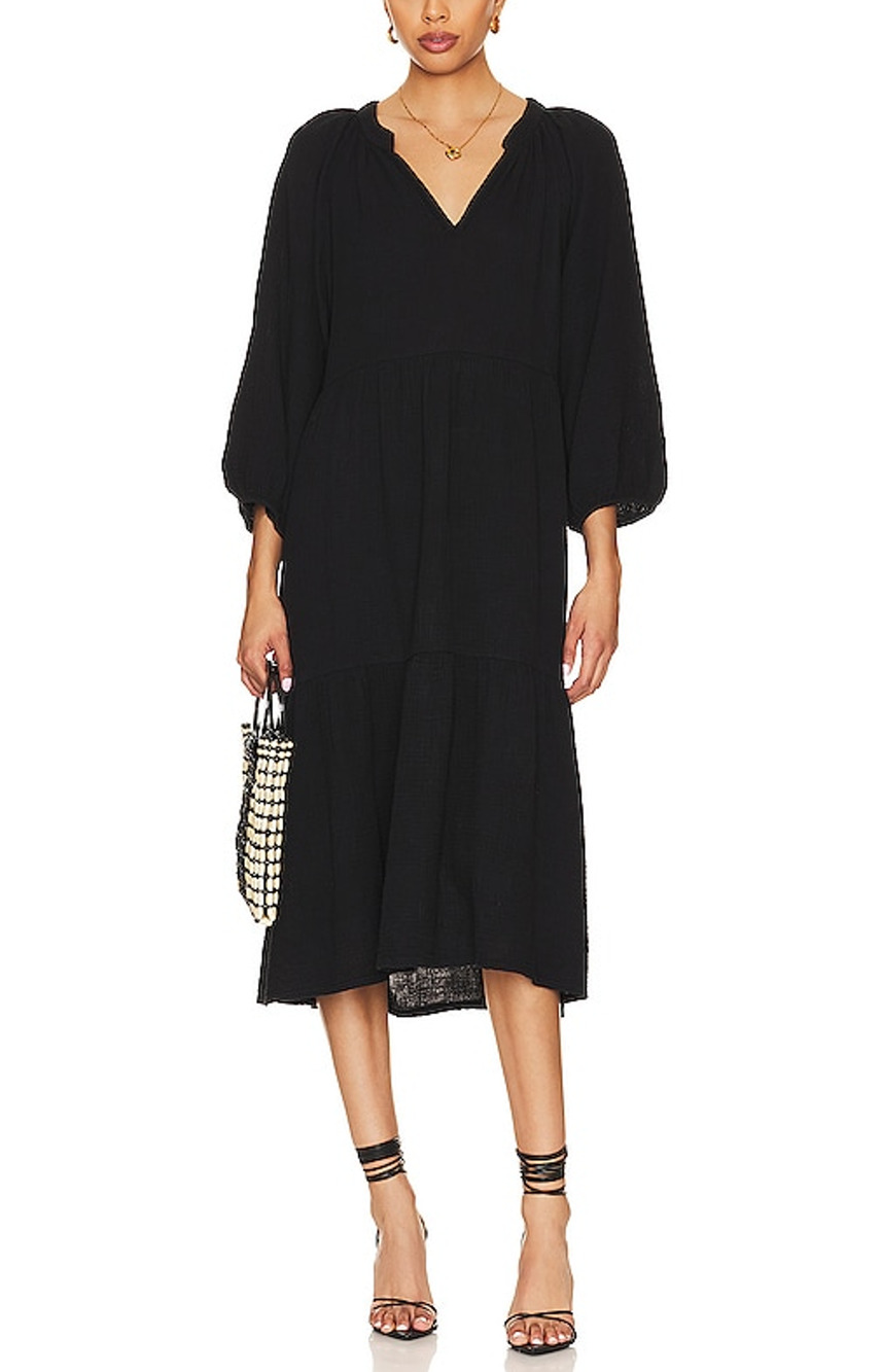 Nation Ltd Tiered Black Imani Dress Size XS